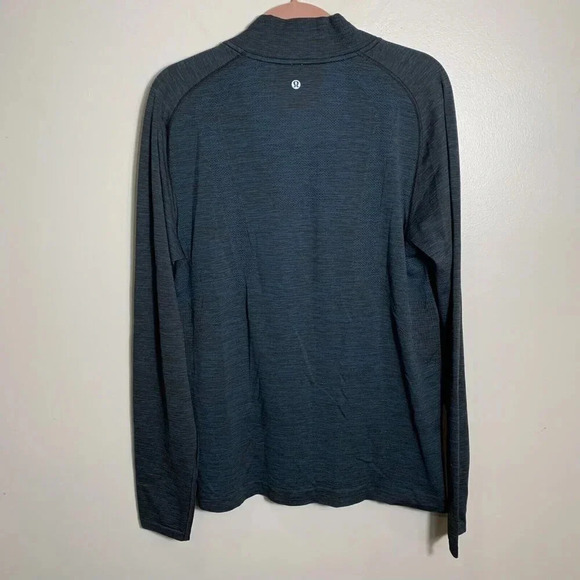 Lululemon Metal Vent Tech 1/2 Zip Pullover Mens Large Blue Long Sleeve - Picture 11 of 11